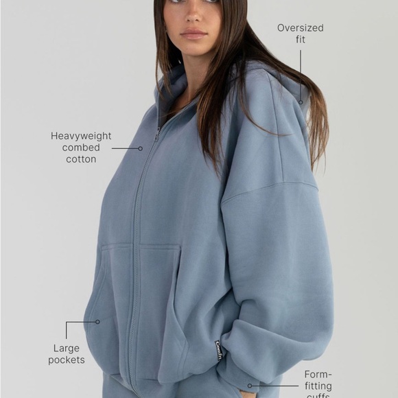 Comfrt Blue Willow full zip Hoodie Size Large - Picture 3 of 4